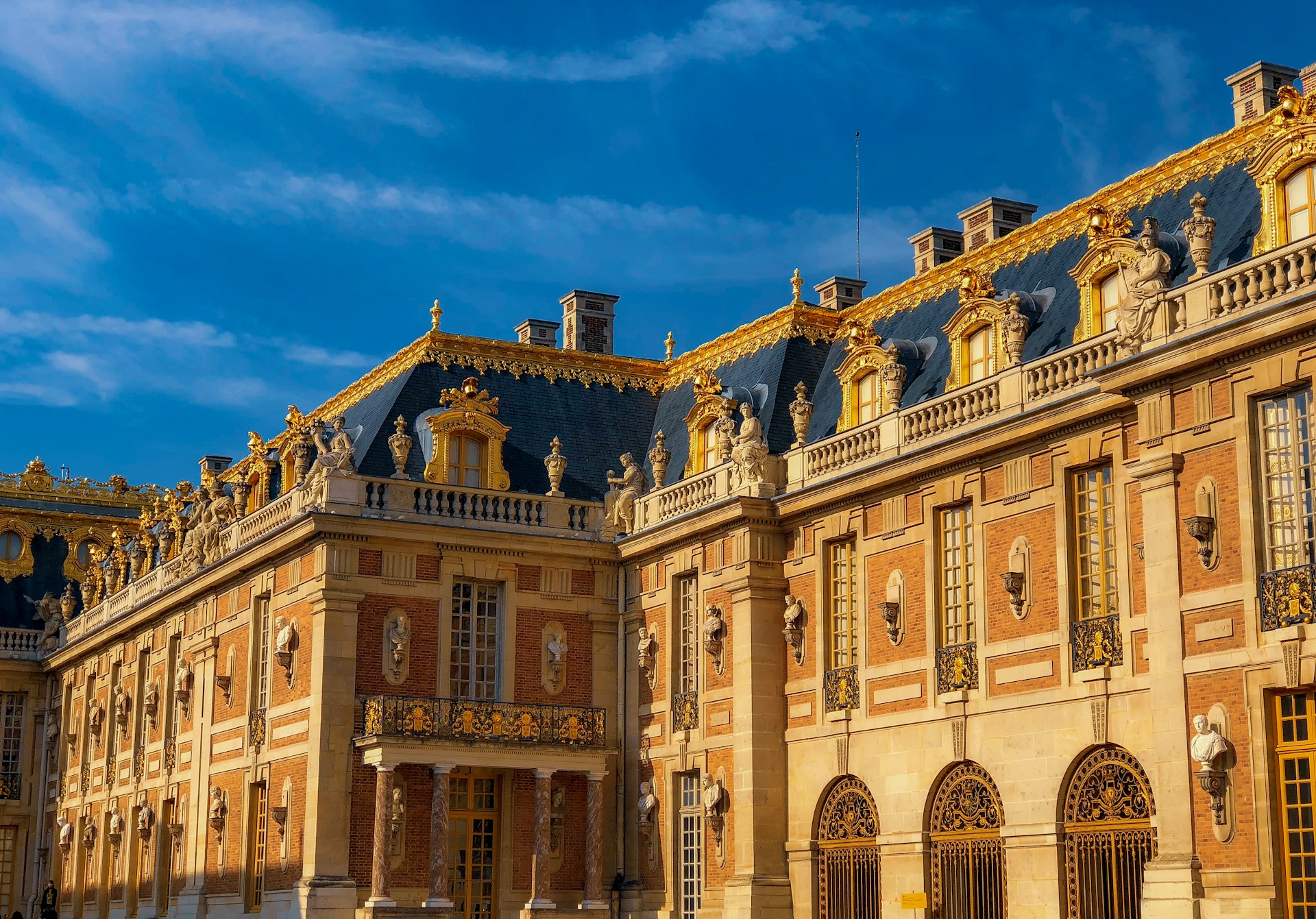 Palace facade at golden hour